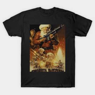 Christmas Action Movie Poster Style T-Shirt